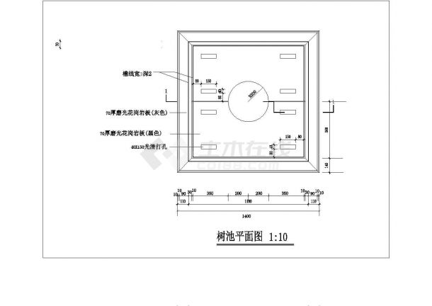 某树池坐凳设计cad施工大样图-图一