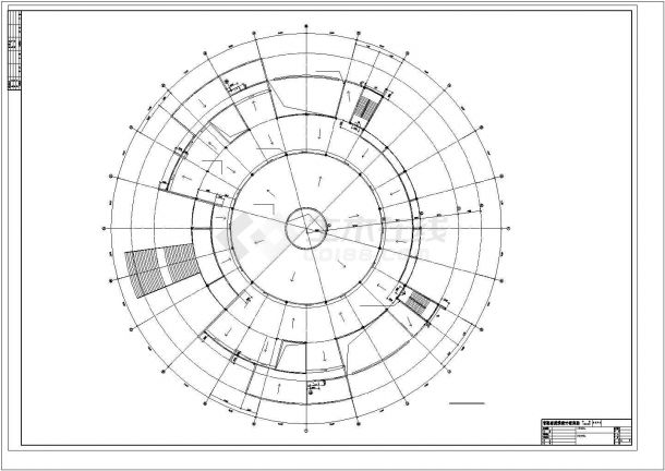 某二层框架结构大型食堂设计cad全套建筑施工图（标注详细）-图一
