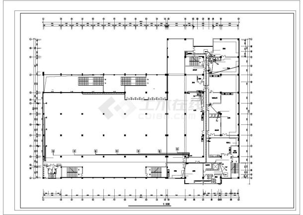 某3层大学食堂电气设计cad施工图-图二