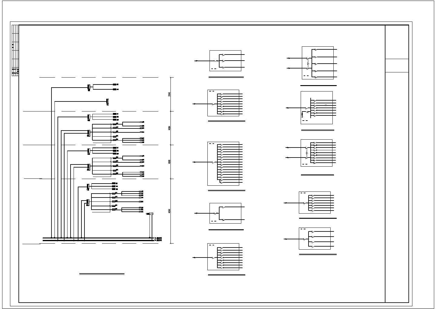 某3层大学食堂电气设计cad施工图
