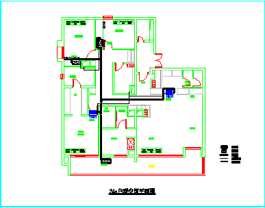 某住宅家用中央空调系统cad设计图-图二