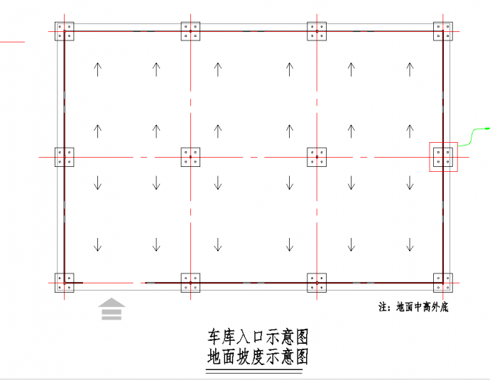 某地小区内钢结构车棚方案设计CAD施工图纸_图1