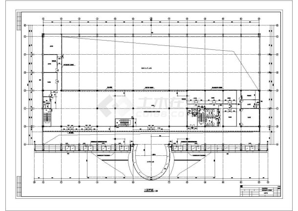 长104米 宽53米 -1+4层市汽车客运站大楼建筑施工图-图一