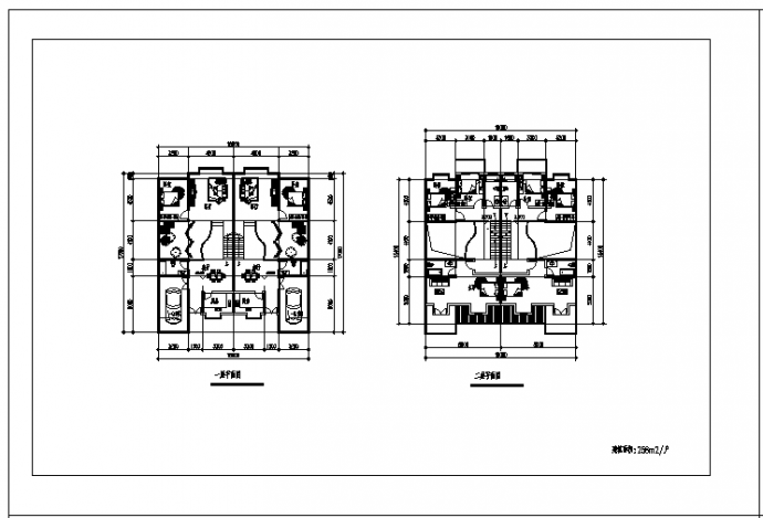 别墅设计_某三层坡地现代双拼别墅全套施工cad图纸_图1