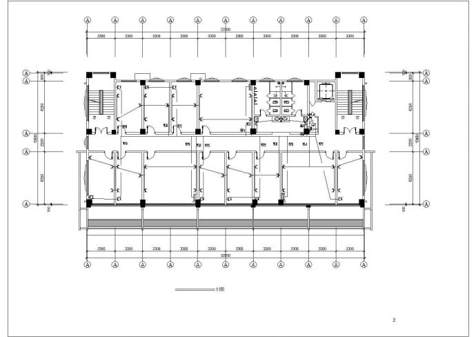 卫生局办公楼电气施工CAD基础平面布置参考图_图1