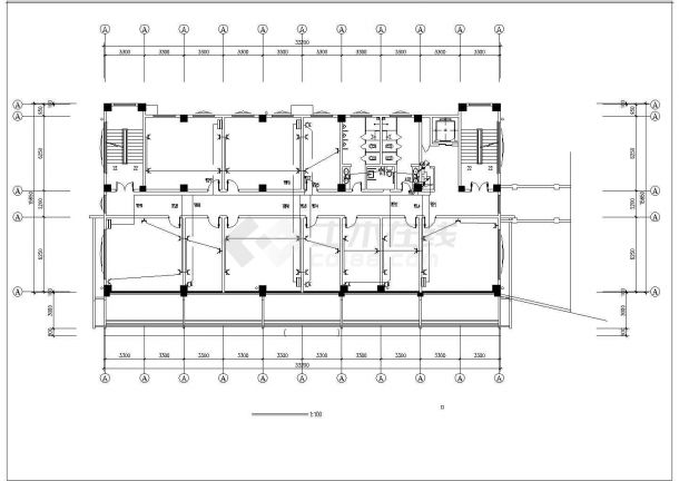 卫生局办公楼电气施工CAD基础平面布置参考图-图二