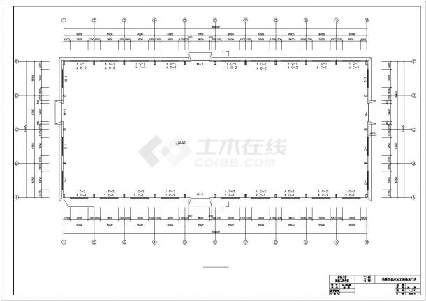 深圳市某皮革厂1620平米单层门式厂房建筑设计CAD图纸（跨度27米）-图二