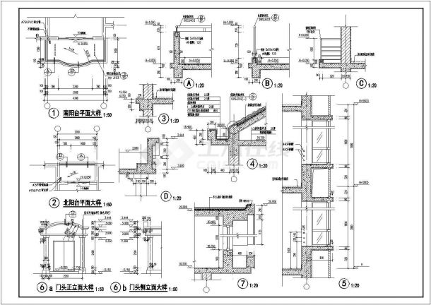 【广州】某中式经典住宅楼全套建筑施工设计cad图纸-图二