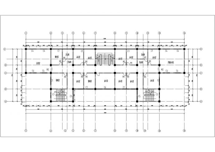 郑州市某重点大学4460平米6层框架结构行政办公楼建筑结构设计CAD图纸_图1