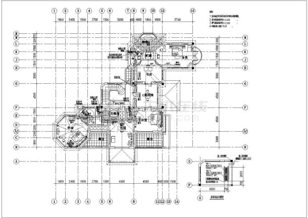 某度假村二层住宅楼暖通空调cad施工设计图-图二