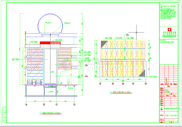 珠海海泉湾海洋温泉中心CAD施工图纸-图一