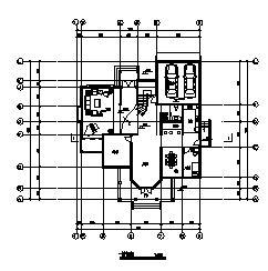 别墅设计_某二层砖混结构现代别墅全套施工cad图，带阁楼设计图-图二