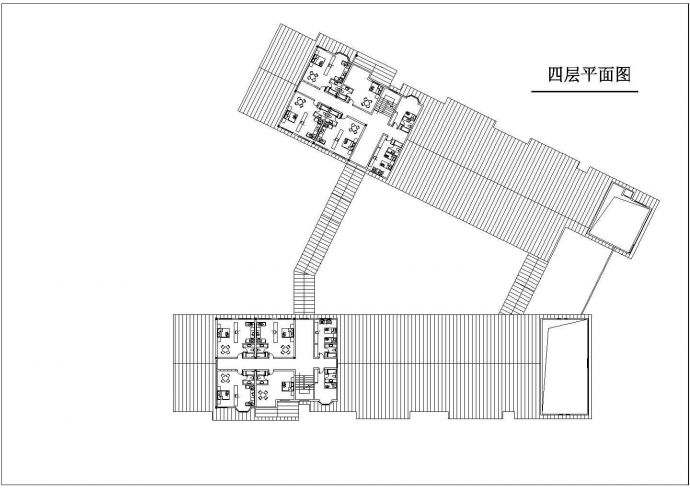 4层V形某酒店建筑各层CAD平面图_图1