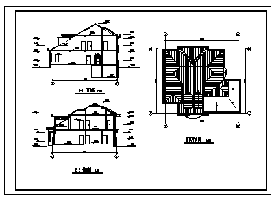 住宅设计_某二层砖混结构带地下室农村住宅施工cad图，含效果图-图一