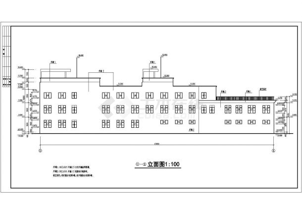 无锡3层1760平米框架结构小区会所建筑施工图纸-图二