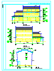 三层仿古建筑建筑CAD基础平面布置参考图-图二