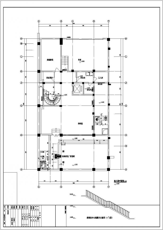 江苏某三层中式风格别墅建筑施工设计cad图(南入口)_图1