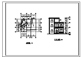 住宅设计_某三层农村欧式住宅全套建筑施工cad图，含12套设计图-图二