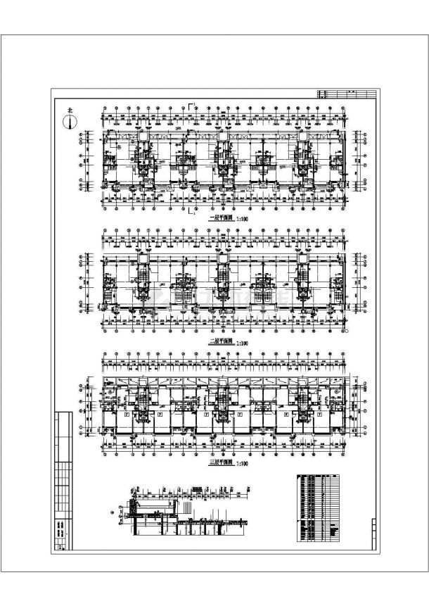 大庆市华韵家园小区11层钢混框架结构住宅楼建筑结构设计CAD图纸-图二