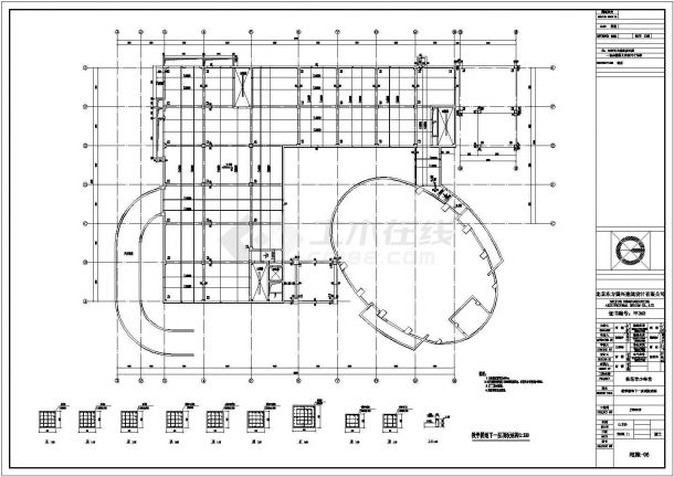 武汉某少年宫学校培训中心整套cad建筑设计图-图六