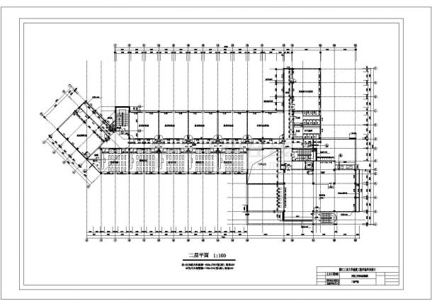 锦州市某技工学校8760平米5层框架结构实验楼建筑结构设计CAD图纸-图二