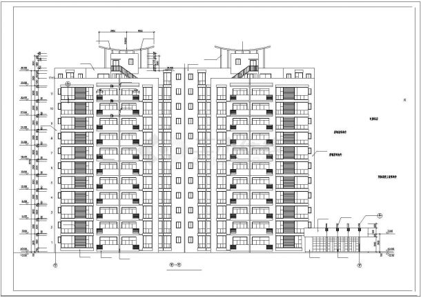 住宅小区详细规划图纸高层建筑一梯4户设计全套cad图-图一