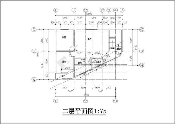 苏州某商业区多层底框结构住宅楼cad设计施工图纸-图二