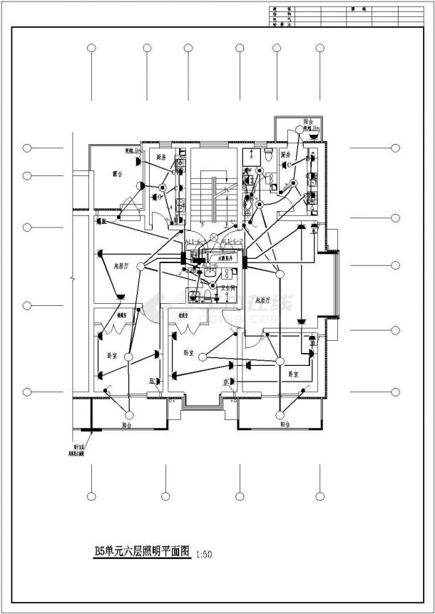 电气设计_某多层住宅电气全套CAD图纸-图二