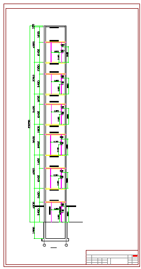 6层电梯钢框架cad结构施工图-图二
