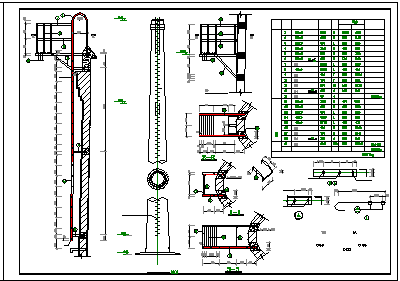 40米砖烟囱cad结构施工图-图一