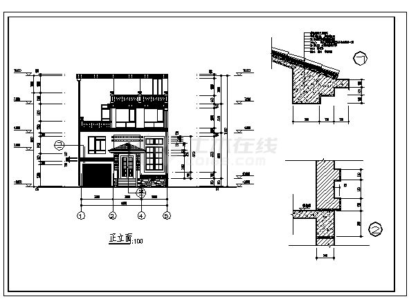 某四层现代农村自建住宅建筑施工cad图_住宅施工-图二