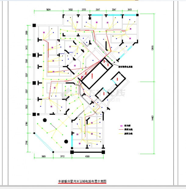 重庆沐浴城装修图CAD图纸-图二