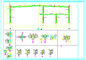 钢结构4S店cad结构施工图（24米跨带计算模型）-图二