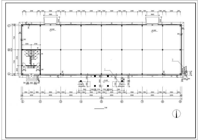 某食堂钢结构建筑CAD图（含设计说明）_图1