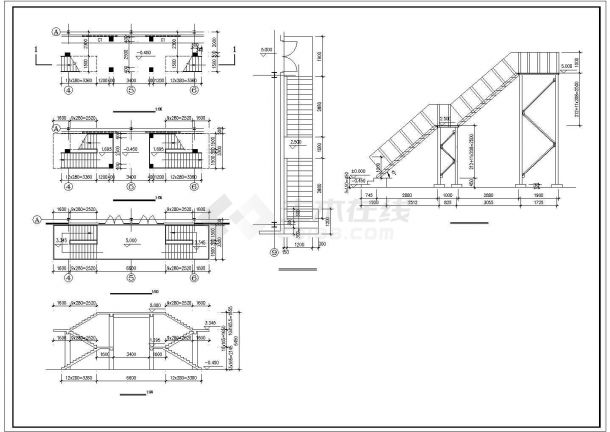 某食堂钢结构建筑CAD图（含设计说明）-图二