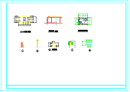 框架结构学校门卫室及大门cad结构施工图（含建筑施工图）-图二