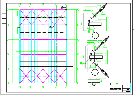 某钢管桁架结构菜市场cad结构设计图-图一