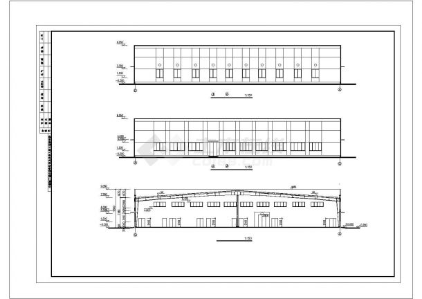 某5502平方米单层钢结构厂房设计cad全套建筑施工图（含设计说明）-图二
