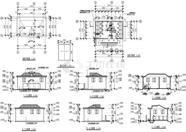 【云南】某城市公厕建筑设计施工CAD全套图纸-图一