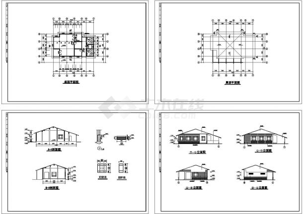 【南京】某公园大门建筑设施工计CAD全套图纸-图一