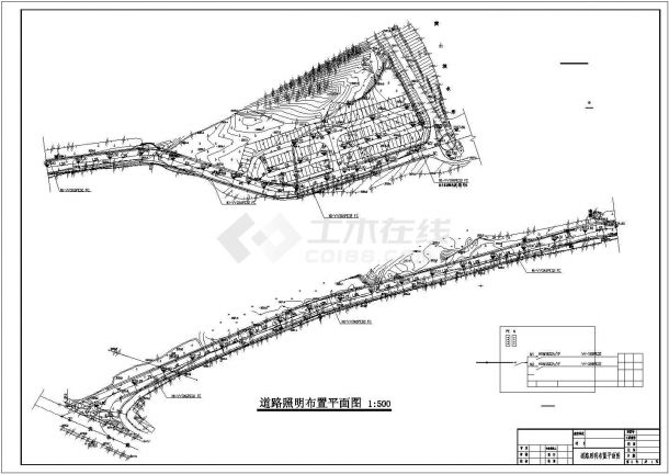 某道路照明详细设计平面布置图-图一