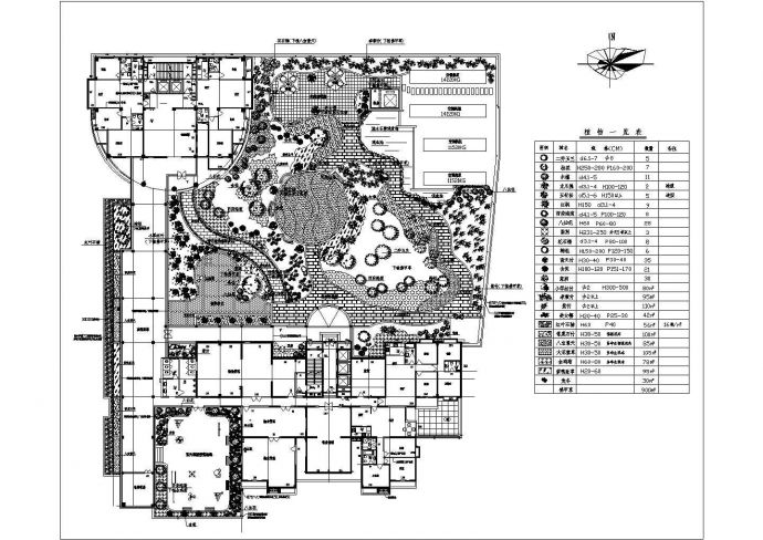 某高级商住楼屋顶花园设计施工CAD图纸_图1