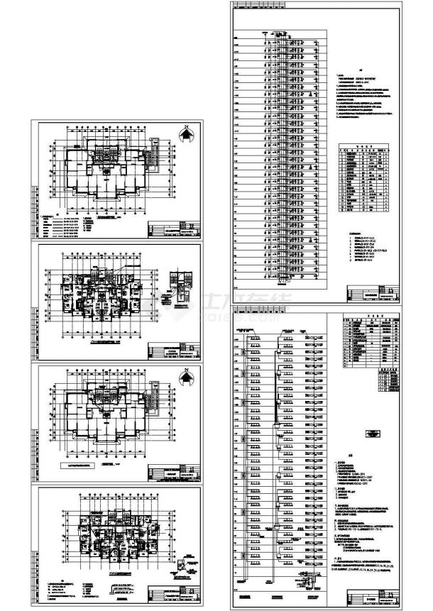 某综合住宅小区33层剪力墙结构住宅楼配电设计cad全套电气施工图（含设计说明，含弱电设计）-图一