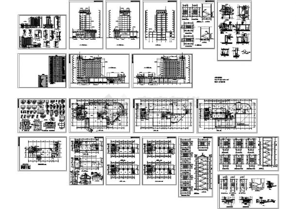 办公楼设计_地下1地上11层银行办公楼设计cad建筑图纸-图一