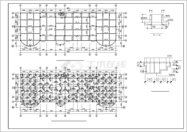 云海花园幼儿园砖混结构cad设计施工图-图二