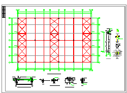 2x15m跨单层轻型钢结构门式刚架结构带吊车厂房cad结施图