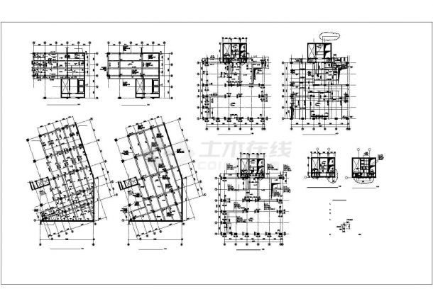高层办公楼框架结构施工设计CAD图纸-图一