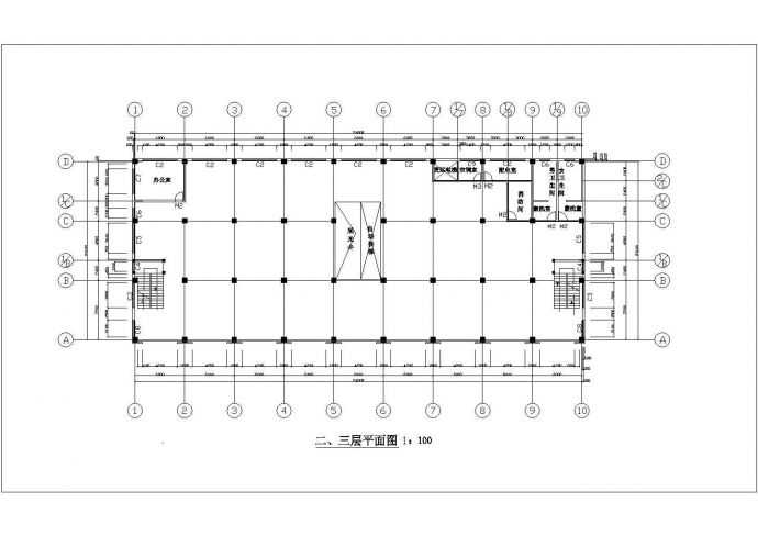荆州市建南路某4层框架结构百货商场全套建筑设计CAD图纸_图1