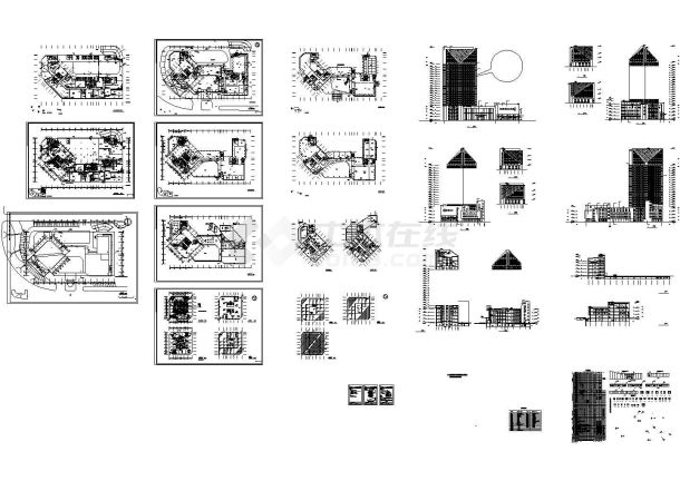 某城市5星级酒店全套建筑完整设计施工方案CAD图纸-图一
