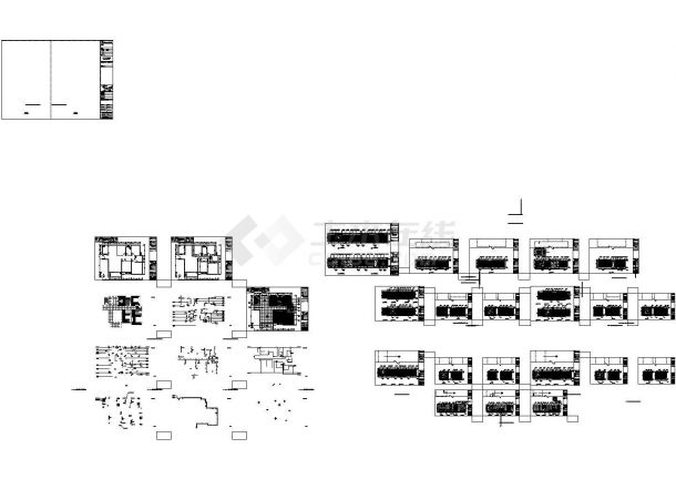 某商务广场4室2厅样板房(简约风格)室内装修设计cad全套施工图【含高清效果图】-图二